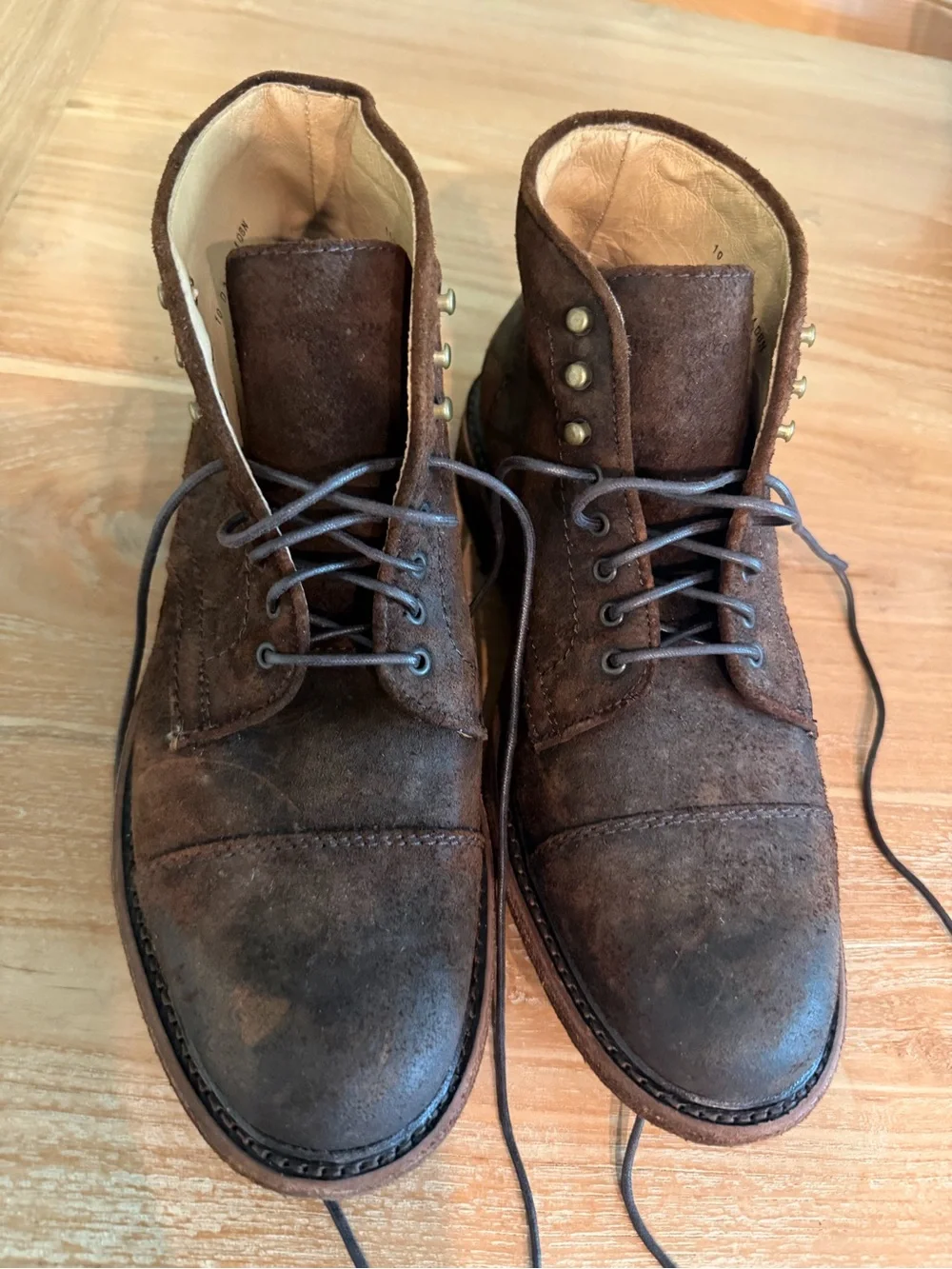 Frye Men's Brown Suede Lace-Up Boots